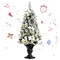 4 Ft Pre-Lit Christmas Entrance Tree Snow Flocked Xmas Tree W/ Led Lights
